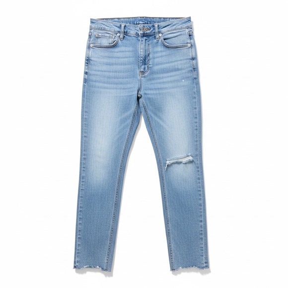rag & bone High Rise Ankle Skinny Distressed Jeans Raw Hem Size 28